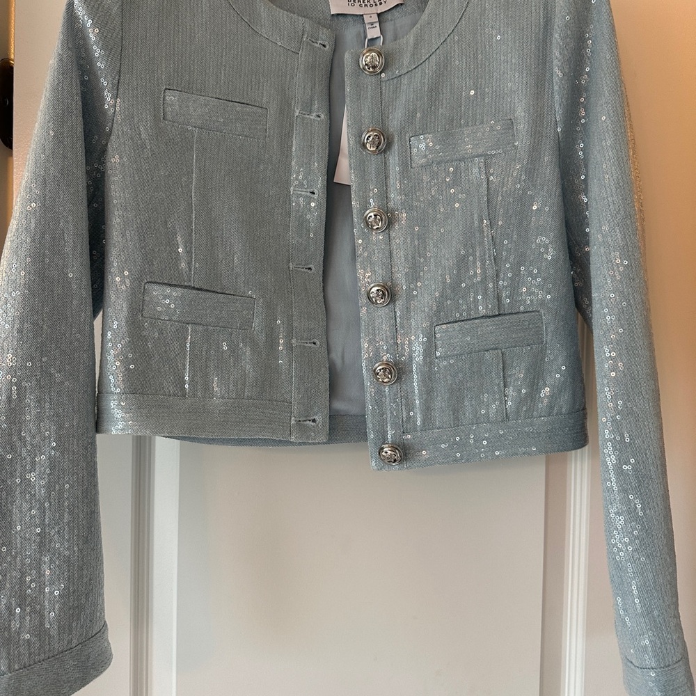 Derek Lam Silver Sequin Blazer